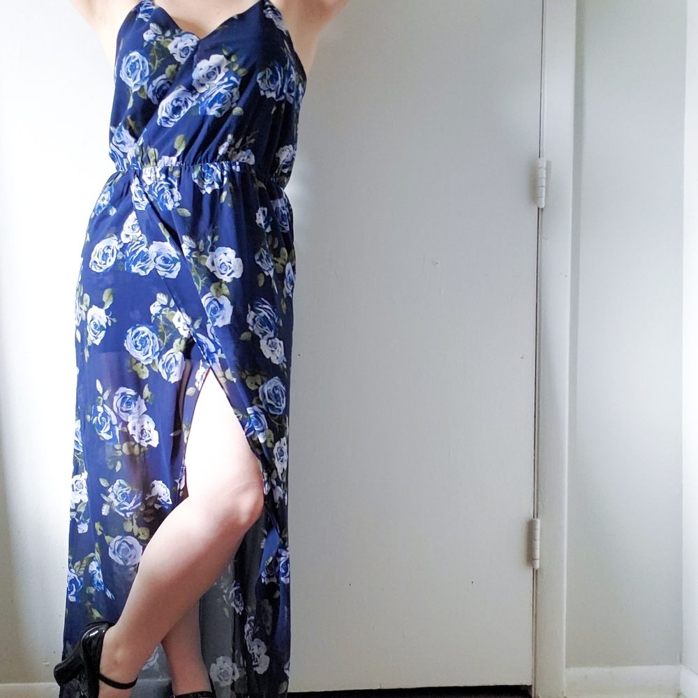 Sheer High Low Maxi Dress